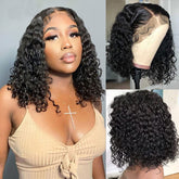 13x4  Water Wave Bob Wigs Human Hair - 14A